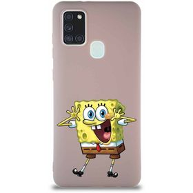 Printify Samsung Galaxy A21s Soft Premier Kapak Sünger Bob Tasarımlı Silikon Cep Telefonu Kılıfı