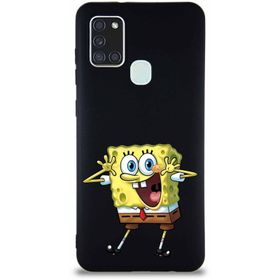 Printify Samsung Galaxy A21s Soft Premier Kapak Sünger Bob Tasarımlı Silikon Cep Telefonu Kılıfı