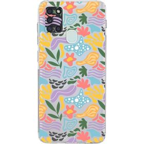 Printify Samsung Galaxy A21s Uyumlu Kamera Korumalı Kapak Memphis Desen Tasarımlı Şeffaf Cep Telefonu Kılıfı