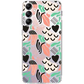 Printify Samsung Galaxy A23 İle Uyumlu 1mm Kapak Memphis Desen Tasarımlı Şeffaf Silikon Cep Telefonu Kılıfı