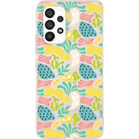 Printify Samsung Galaxy A23 İle Uyumlu 1mm Kapak Memphis Desen Tasarımlı Şeffaf Silikon Cep Telefonu Kılıfı