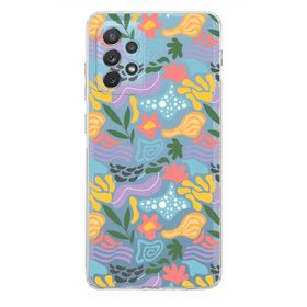 Printify Samsung Galaxy A23 Uyumlu Kamera Korumalı Kapak Memphis Desen Tasarımlı Şeffaf Cep Telefonu Kılıfı