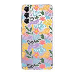 Printify Samsung Galaxy A24 İle Uyumlu 1mm Kapak Memphis Desen Tasarımlı Şeffaf Silikon Cep Telefonu Kılıfı