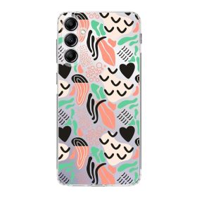 Printify Samsung Galaxy A24 İle Uyumlu 1mm Kapak Memphis Desen Tasarımlı Şeffaf Silikon Cep Telefonu Kılıfı