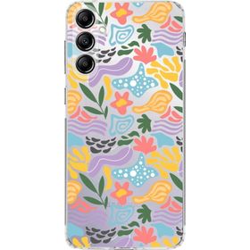 Printify Samsung Galaxy A24 İle Uyumlu 1mm Kapak Memphis Desen Tasarımlı Şeffaf Silikon Cep Telefonu Kılıfı