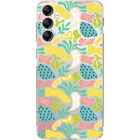 Printify Samsung Galaxy A24 İle Uyumlu 1mm Kapak Memphis Desen Tasarımlı Şeffaf Silikon Cep Telefonu Kılıfı