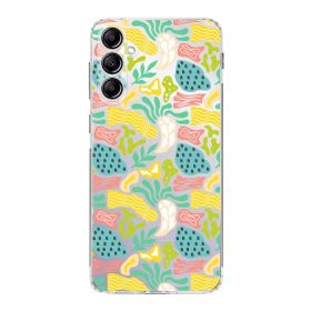 Printify Samsung Galaxy A24 Uyumlu Kamera Korumalı Kapak Memphis Desen Tasarımlı Şeffaf Cep Telefonu Kılıfı