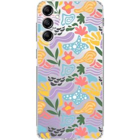 Printify Samsung Galaxy A24 Uyumlu Kamera Korumalı Kapak Memphis Desen Tasarımlı Şeffaf Cep Telefonu Kılıfı