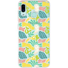 Printify Samsung Galaxy A3 2017 İle Uyumlu 1mm Kapak Memphis Desen Tasarımlı Şeffaf Silikon Cep Telefonu Kılıfı
