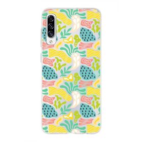 Printify Samsung Galaxy A30 İle Uyumlu 1mm Kapak Memphis Desen Tasarımlı Şeffaf Silikon Cep Telefonu Kılıfı