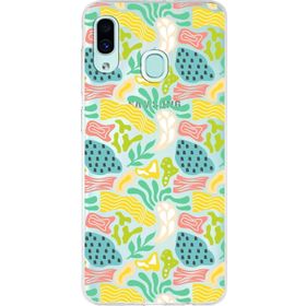 Printify Samsung Galaxy A30 İle Uyumlu 1mm Kapak Memphis Desen Tasarımlı Şeffaf Silikon Cep Telefonu Kılıfı