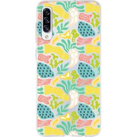 Printify Samsung Galaxy A30 İle Uyumlu 1mm Kapak Memphis Desen Tasarımlı Şeffaf Silikon Cep Telefonu Kılıfı