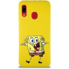 Printify Samsung Galaxy A30 Soft Premier Kapak Sünger Bob Tasarımlı Silikon Cep Telefonu Kılıfı