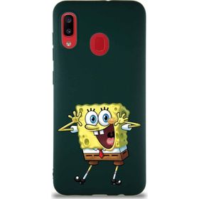 Printify Samsung Galaxy A30 Soft Premier Kapak Sünger Bob Tasarımlı Silikon Cep Telefonu Kılıfı