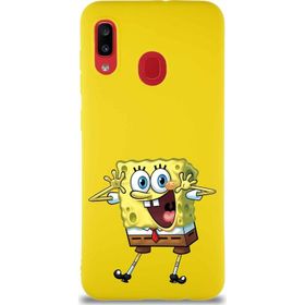 Printify Samsung Galaxy A30 Soft Premier Kapak Sünger Bob Tasarımlı Silikon Cep Telefonu Kılıfı