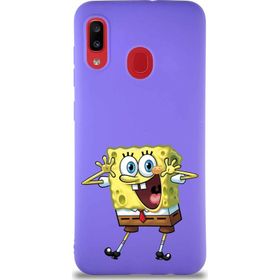 Printify Samsung Galaxy A30 Soft Premier Kapak Sünger Bob Tasarımlı Silikon Cep Telefonu Kılıfı