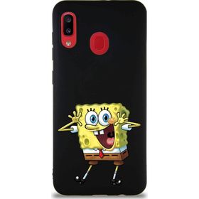 Printify Samsung Galaxy A30 Soft Premier Kapak Sünger Bob Tasarımlı Silikon Cep Telefonu Kılıfı
