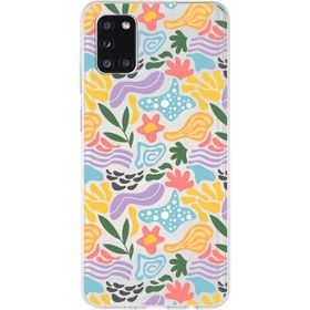 Printify Samsung Galaxy A30s İle Uyumlu 1mm Kapak Memphis Desen Tasarımlı Şeffaf Silikon Cep Telefonu Kılıfı
