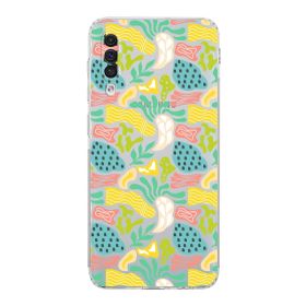Printify Samsung Galaxy A30s Uyumlu Kamera Korumalı Kapak Memphis Desen Tasarımlı Şeffaf Cep Telefonu Kılıfı