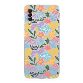 Printify Samsung Galaxy A30s Uyumlu Kamera Korumalı Kapak Memphis Desen Tasarımlı Şeffaf Cep Telefonu Kılıfı