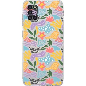 Printify Samsung Galaxy A31 Uyumlu Kamera Korumalı Kapak Memphis Desen Tasarımlı Şeffaf Cep Telefonu Kılıfı