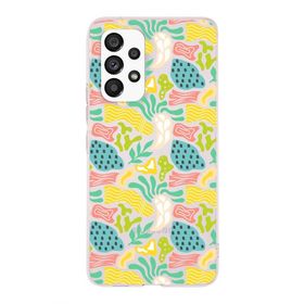Printify Samsung Galaxy A32 İle Uyumlu 1mm Kapak Memphis Desen Tasarımlı Şeffaf Silikon Cep Telefonu Kılıfı