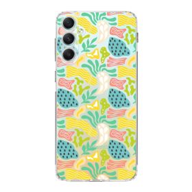 Printify Samsung Galaxy A34 İle Uyumlu 1mm Kapak Memphis Desen Tasarımlı Şeffaf Silikon Cep Telefonu Kılıfı