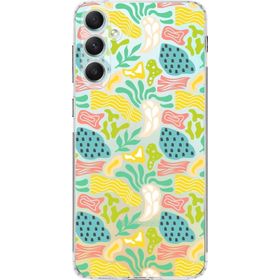 Printify Samsung Galaxy A34 İle Uyumlu 1mm Kapak Memphis Desen Tasarımlı Şeffaf Silikon Cep Telefonu Kılıfı