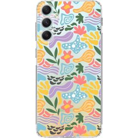 Printify Samsung Galaxy A34 İle Uyumlu 1mm Kapak Memphis Desen Tasarımlı Şeffaf Silikon Cep Telefonu Kılıfı