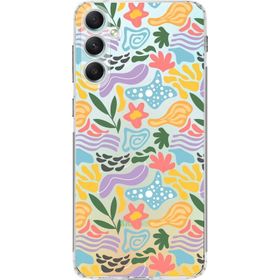 Printify Samsung Galaxy A34 İle Uyumlu 1mm Kapak Memphis Desen Tasarımlı Şeffaf Silikon Cep Telefonu Kılıfı