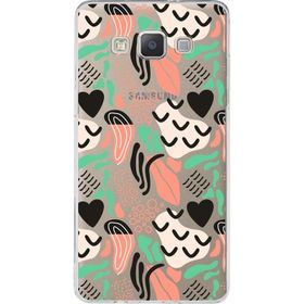 Printify Samsung Galaxy A40 İle Uyumlu 1mm Kapak Memphis Desen Tasarımlı Şeffaf Silikon Cep Telefonu Kılıfı