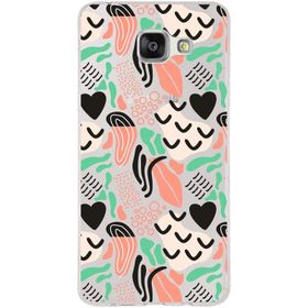 Printify Samsung Galaxy A5 2016 İle Uyumlu 1mm Kapak Memphis Desen Tasarımlı Şeffaf Silikon Cep Telefonu Kılıfı-