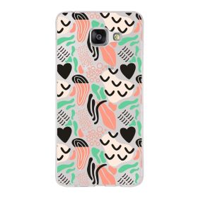 Printify Samsung Galaxy A5 2016 İle Uyumlu 1mm Kapak Memphis Desen Tasarımlı Şeffaf Silikon Cep Telefonu Kılıfı-