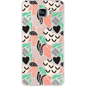 Printify Samsung Galaxy A5 2016 İle Uyumlu 1mm Kapak Memphis Desen Tasarımlı Şeffaf Silikon Cep Telefonu Kılıfı-