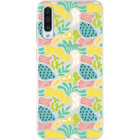 Printify Samsung Galaxy A50s İle Uyumlu 1mm Kapak Memphis Desen Tasarımlı Şeffaf Silikon Cep Telefonu Kılıfı