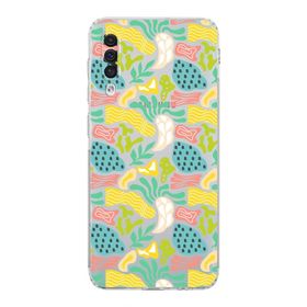 Printify Samsung Galaxy A50s Uyumlu Kamera Korumalı Kapak Memphis Desen Tasarımlı Şeffaf Cep Telefonu Kılıfı