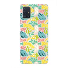 Printify Samsung Galaxy A51 İle Uyumlu 1mm Kapak Memphis Desen Tasarımlı Şeffaf Silikon Cep Telefonu Kılıfı