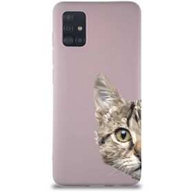 Printify Samsung Galaxy A51 Soft Premier Kapak Catface Tasarımlı Silikon Cep Telefonu Kılıfı
