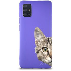 Printify Samsung Galaxy A51 Soft Premier Kapak Catface Tasarımlı Silikon Cep Telefonu Kılıfı