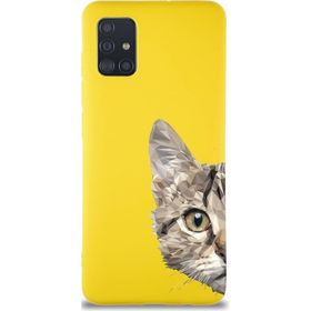 Printify Samsung Galaxy A51 Soft Premier Kapak Catface Tasarımlı Silikon Cep Telefonu Kılıfı
