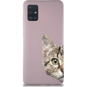 Printify Samsung Galaxy A51 Soft Premier Kapak Catface Tasarımlı Silikon Cep Telefonu Kılıfı