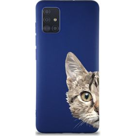 Printify Samsung Galaxy A51 Soft Premier Kapak Catface Tasarımlı Silikon Cep Telefonu Kılıfı