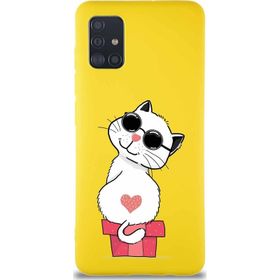 Printify Samsung Galaxy A51 Soft Premier Kapak Coolcat Tasarımlı Silikon Cep Telefonu