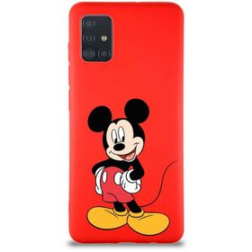 Printify Samsung Galaxy A51 Soft Premier Kapak Mickey Mouse-E Tasarımlı Silikon Cep Telefonu Kılıfı