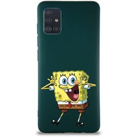 Printify Samsung Galaxy A51 Soft Premier Kapak Sünger Bob Tasarımlı Silikon Cep Telefonu Kılıf