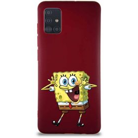 Printify Samsung Galaxy A51 Soft Premier Kapak Sünger Bob Tasarımlı Silikon Cep Telefonu Kılıf