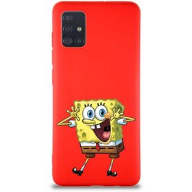 Printify Samsung Galaxy A51 Soft Premier Kapak Sünger Bob Tasarımlı Silikon Cep Telefonu Kılıf