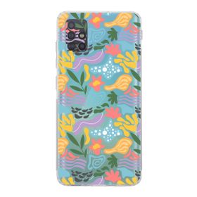 Printify Samsung Galaxy A51 Uyumlu Kamera Korumalı Kapak Memphis Desen Tasarımlı Şeffaf Cep Telefonu Kılıf