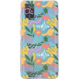 Printify Samsung Galaxy A51 Uyumlu Kamera Korumalı Kapak Memphis Desen Tasarımlı Şeffaf Cep Telefonu Kılıf