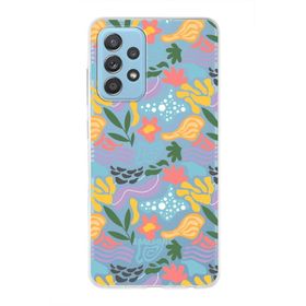 Printify Samsung Galaxy A52 İle Uyumlu 1 mm Kapak Memphis Desen Tasarımlı Şeffaf Silikon Cep Telefonu Kılıf